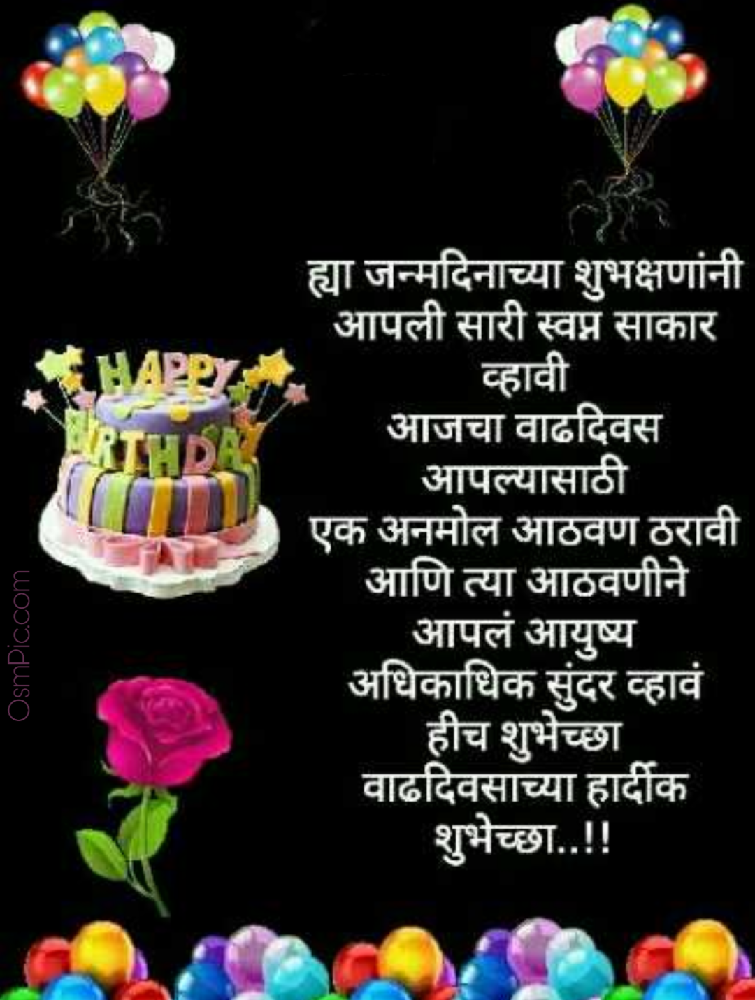 Beautiful Marathi Happy Birthday Wishes Images Photos Download